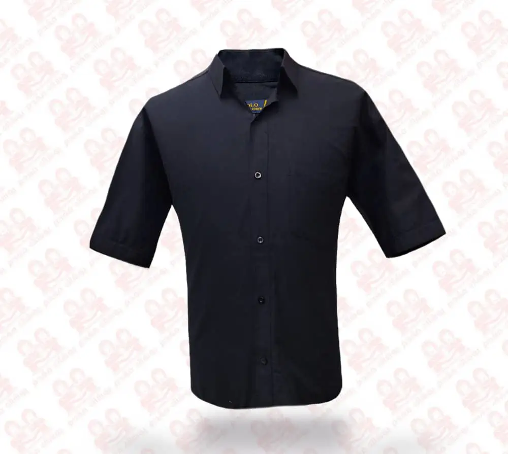 پیراهن آستین کوتاه کلاسیک سوپر مشکی کد 2200 سایز 5XL