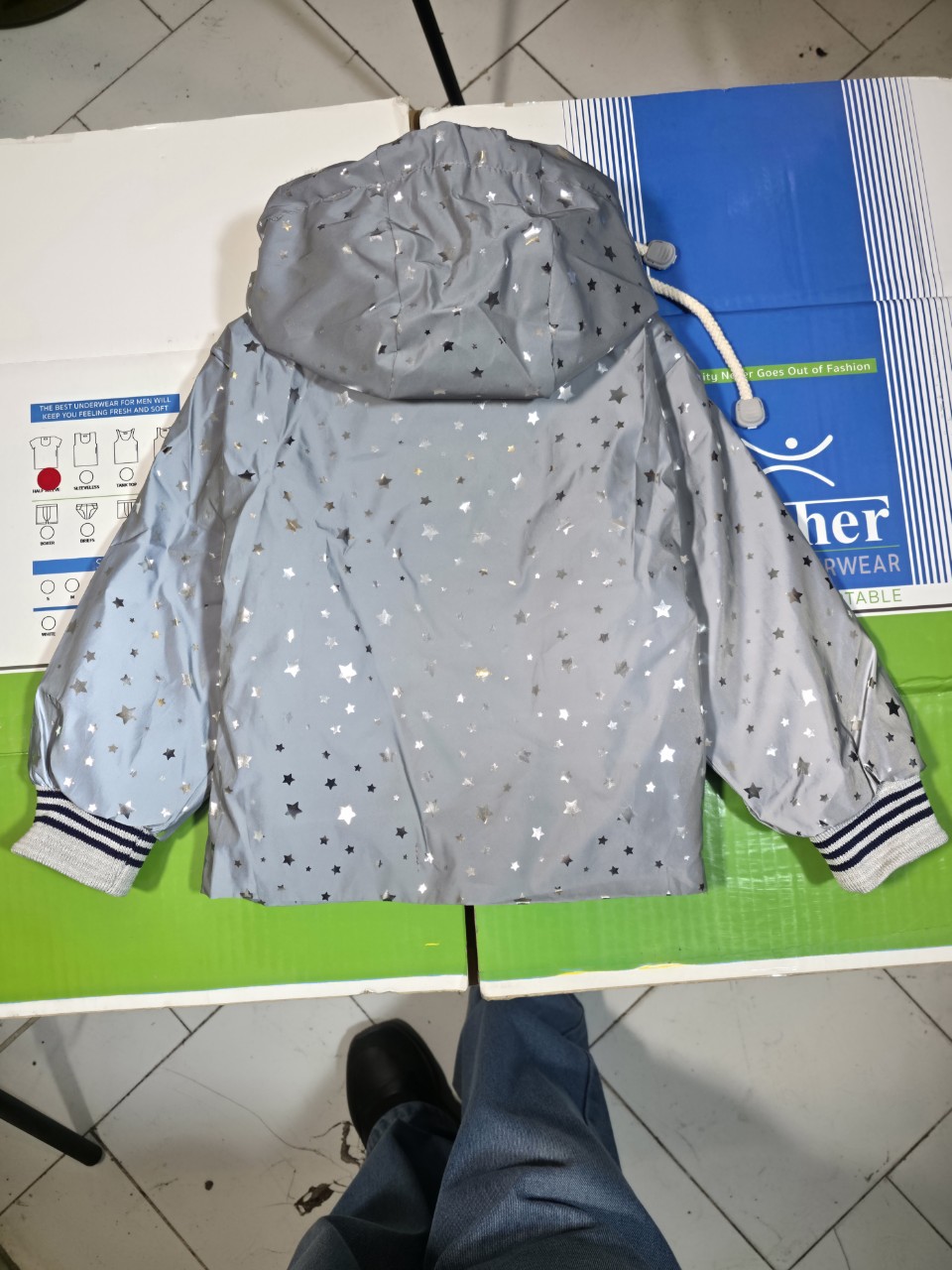 کاپشن دخترانه جیبدار توخز طوسی CT سایز45