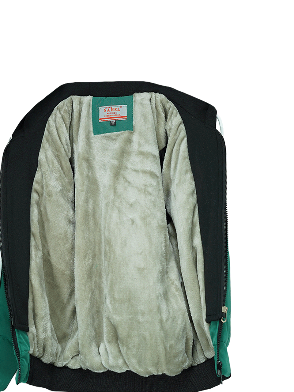 کاپشن پسرانه کلاهدار جیبدار کتان سبز CT4001 سایز65