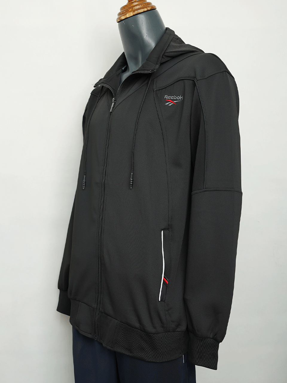 ست مردانه اسپرت کاپشن شلوار کلاهدار غواصی مشکی DI112 سایز7XL