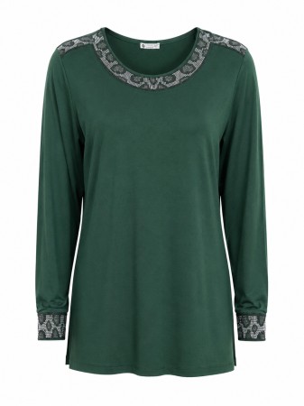بلوز زنانه پلنگی ویلفو نگین دار BX3070